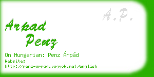 arpad penz business card